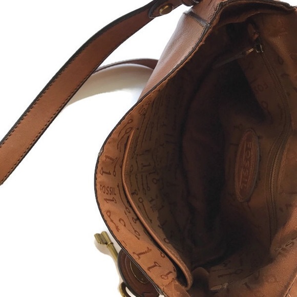 Fossil VRI Saddle Bag Crossbody Brown Leather - Picture 8 of 8